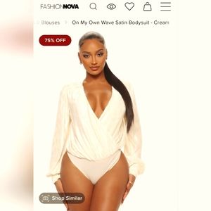 18. On my own wave Cream Wrap bodysuit